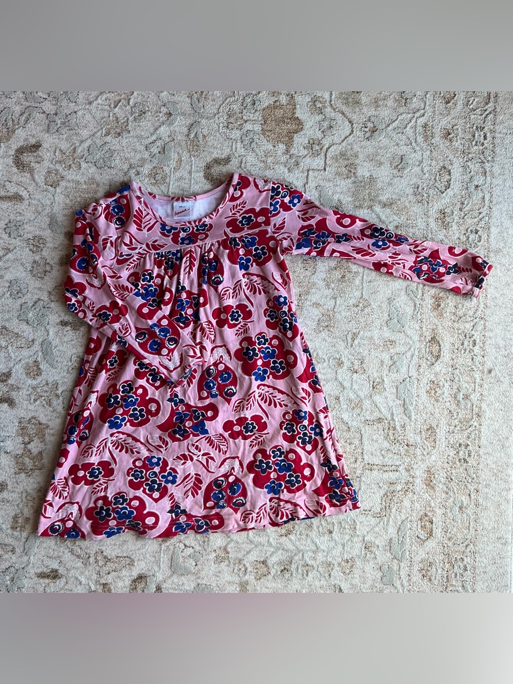 Y2K Hanna Andersson Bohemian Floral Print Long Sleeve Dress